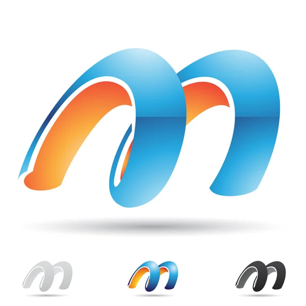 Restract icon for letter M — стоковое фото