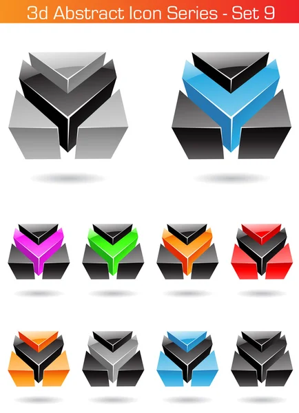 3d Abstract Icon Series - Set 9 — Stock Photo, Image