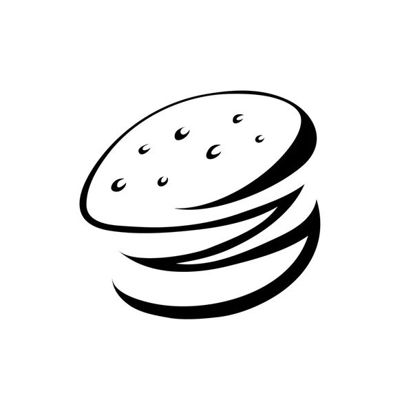 Ikona czarne burger — Zdjęcie stockowe