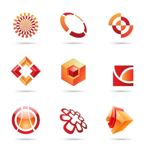 Abstract red and orange Icon Set 24 — Stock Photo, Image