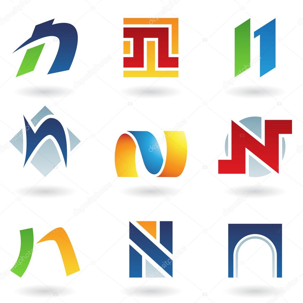 Illustration of abstract icons based on the letter N