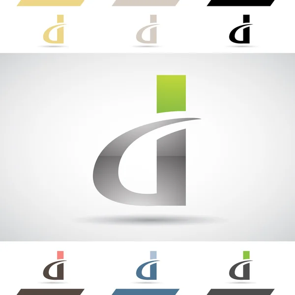 Formas do logotipo e ícones da letra D — Fotografia de Stock