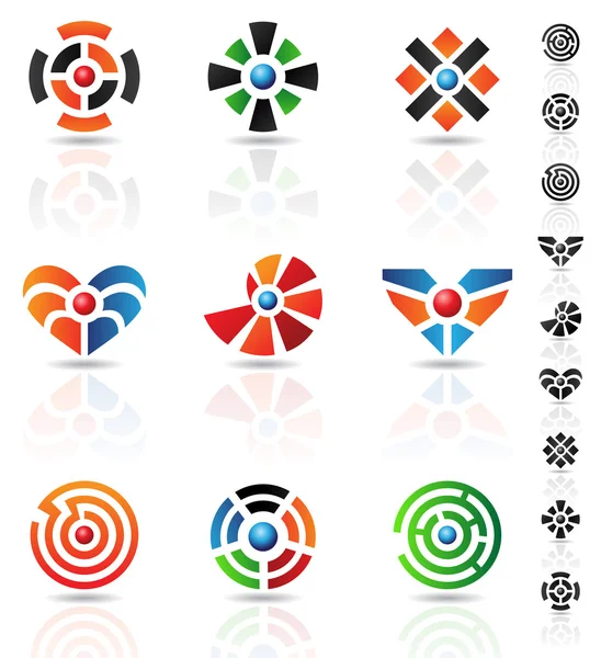 Ícones de labirinto coloridos — Fotografia de Stock