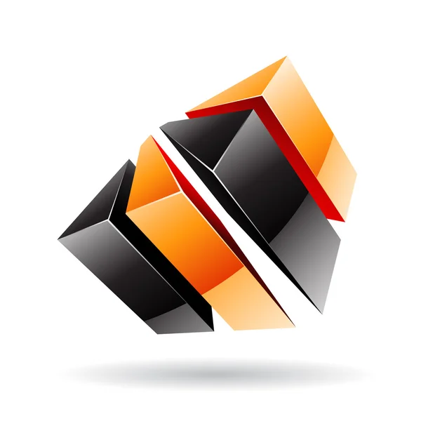 3d colorido logotipo cúbico ícone — Fotografia de Stock