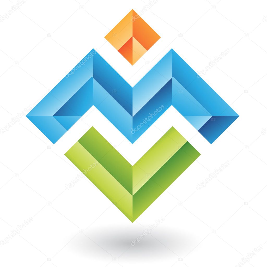 3d geometric logo icon