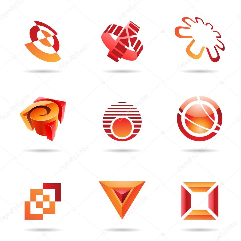 Various red abstract icons, Set 10