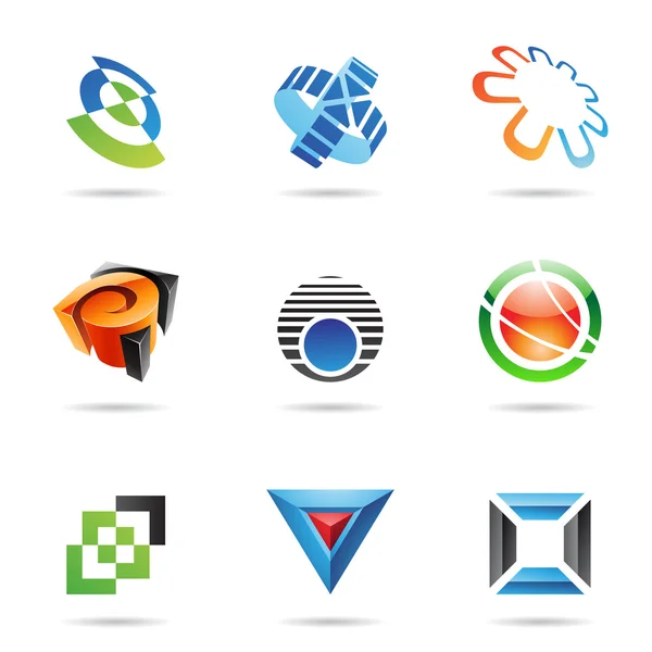 Vários ícones abstratos coloridos, Set 10 — Fotografia de Stock