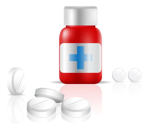 Medication bottle and pills — Stock Photo, Image