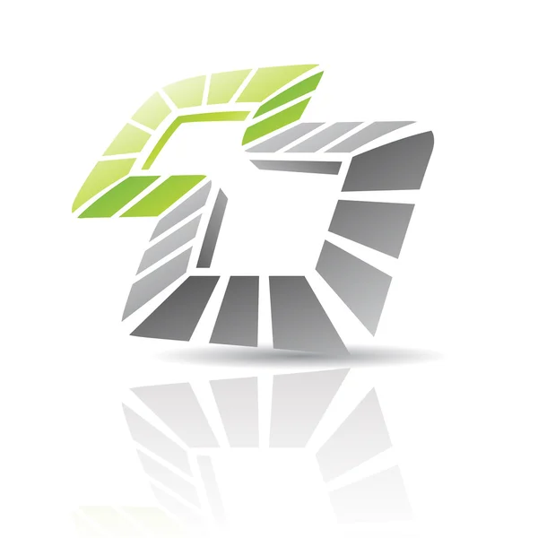 Czarny i zielony streszczenie ikona ilustracja — Zdjęcie stockowe