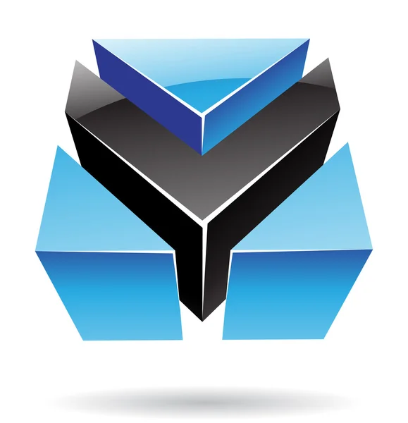 Soyut kübik logo simge — Stok fotoğraf