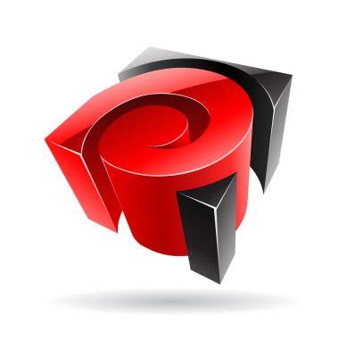 3D renkli küp logo simge