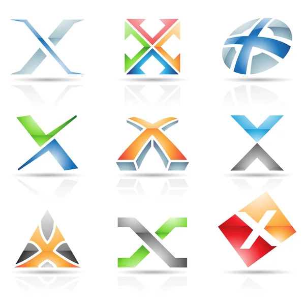 Fényes ikonok részére X betű — Stock Fotó