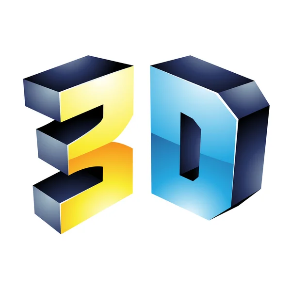 3d 显示技术符号 — 图库照片