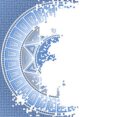 mosaico antiguo azul