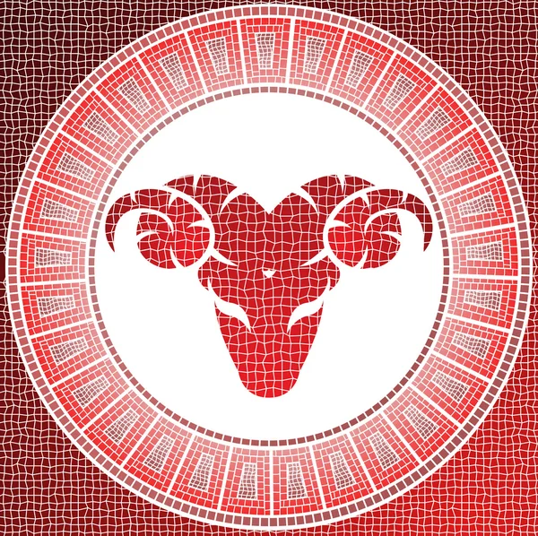 Sinal de aries mosaico — Fotografia de Stock