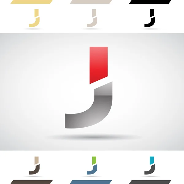 徽标的形状和字母 J 图标 — 图库照片