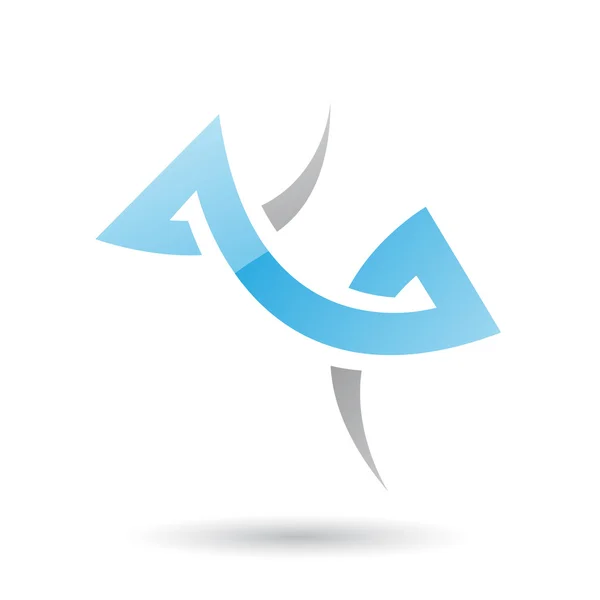 Szürke és kék Swirly absztrakt ikon — Stock Vector