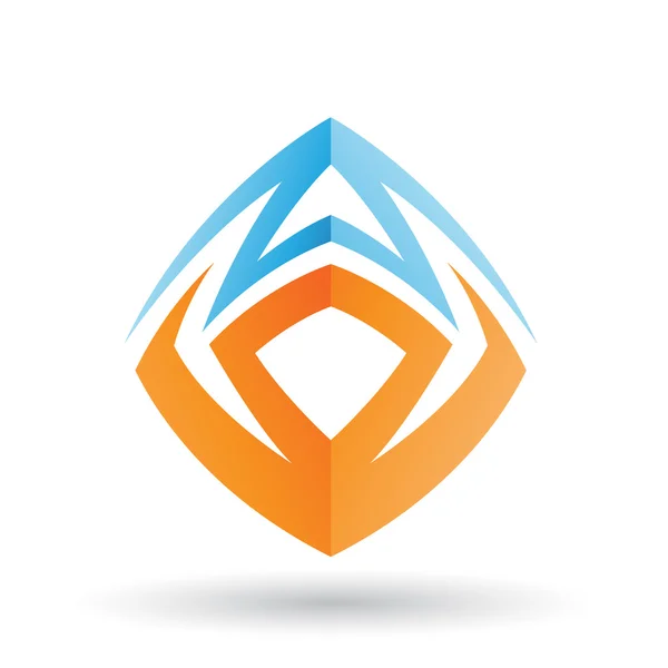 Orange och blå abstrakt ikonen — Stock vektor