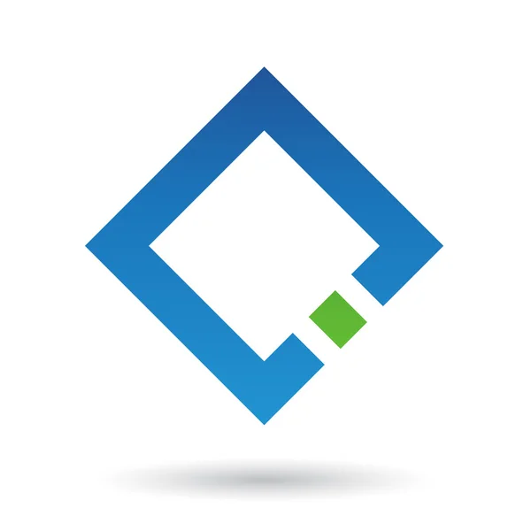 Groen en blauw abstracte pictogram — Stockvector