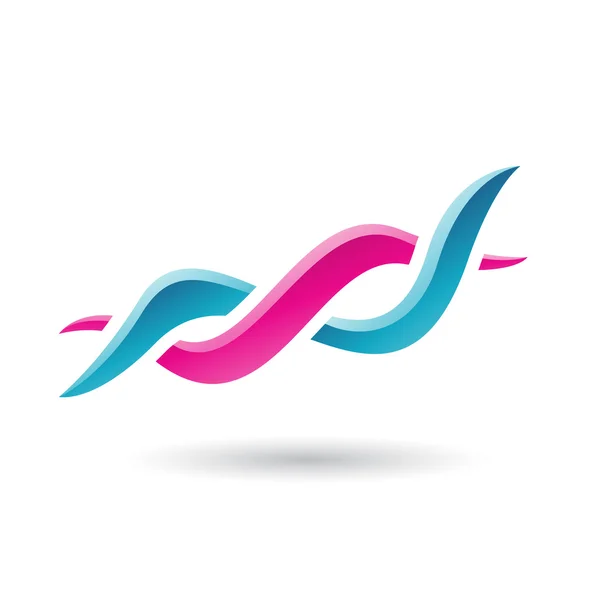 Icono abstracto azul y magenta — Vector de stock