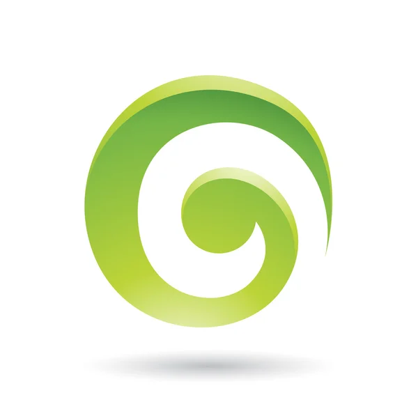 Verde remolino abstracto icono — Vector de stock