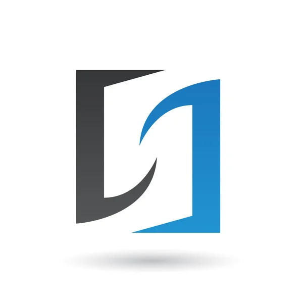 Fekete és kék absztrakt ikon — Stock Vector