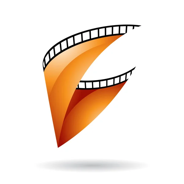 Oranje Glossy filmrol pictogram — Stockvector