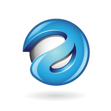 Parlak bir 3d mavi Logo Simge mektup