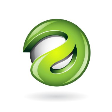 Parlak bir 3d yeşil Logo Simge mektup