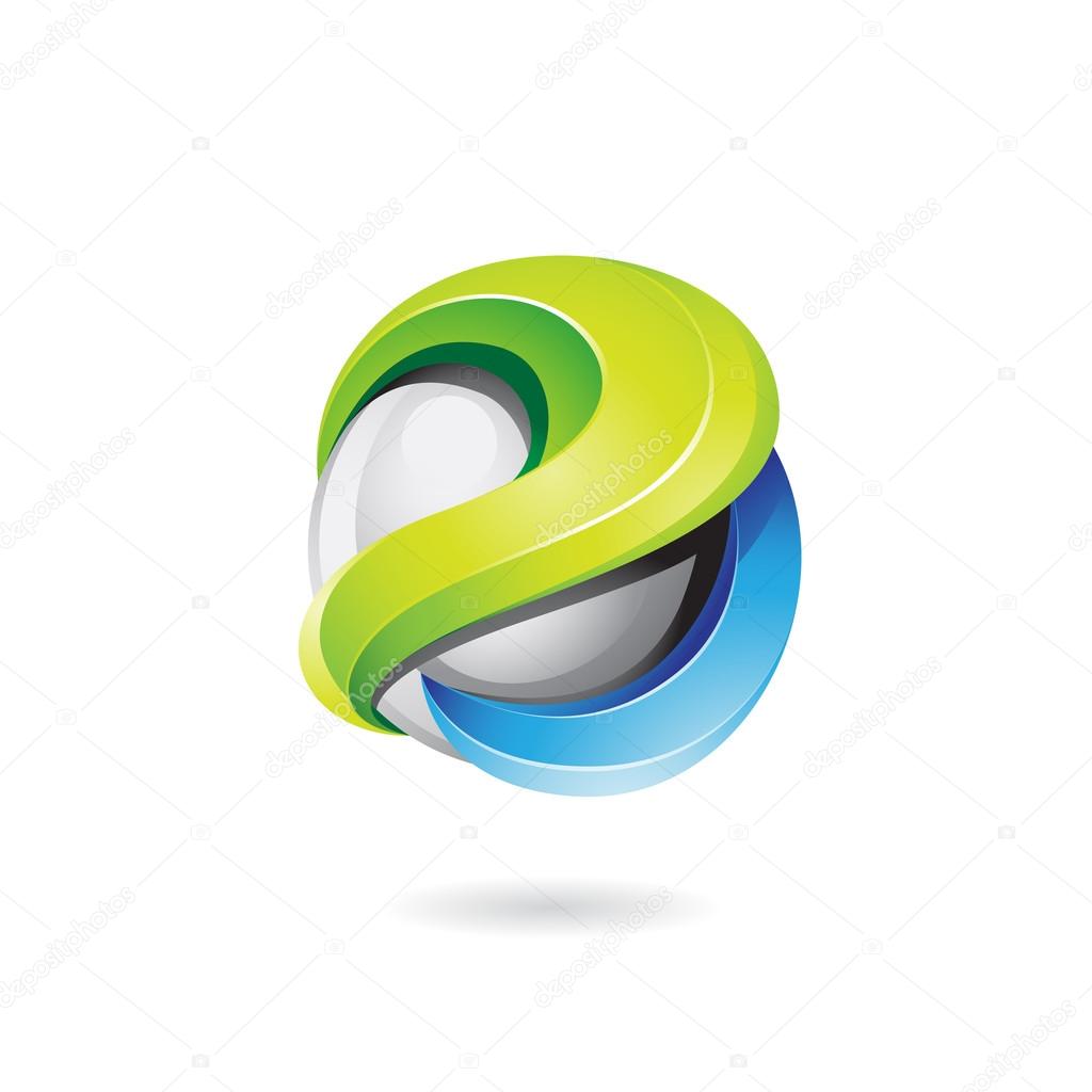 3d Glossy Logo Icon Vector Illustration