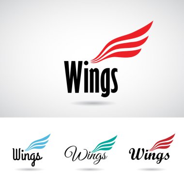 Colorful Wing Shape Logo Icon clipart