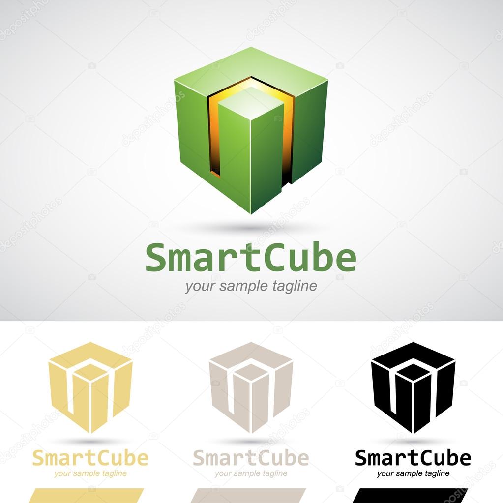 Green Shiny 3d Cube Logo Icon