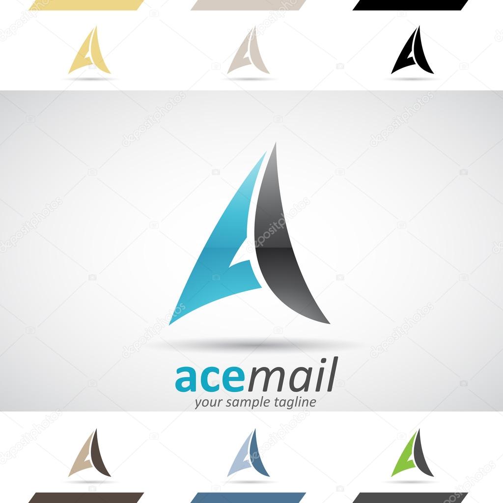 Design Concept of Colorful Stock Logos Icons and Shapes of Letter A, Vector Illustration