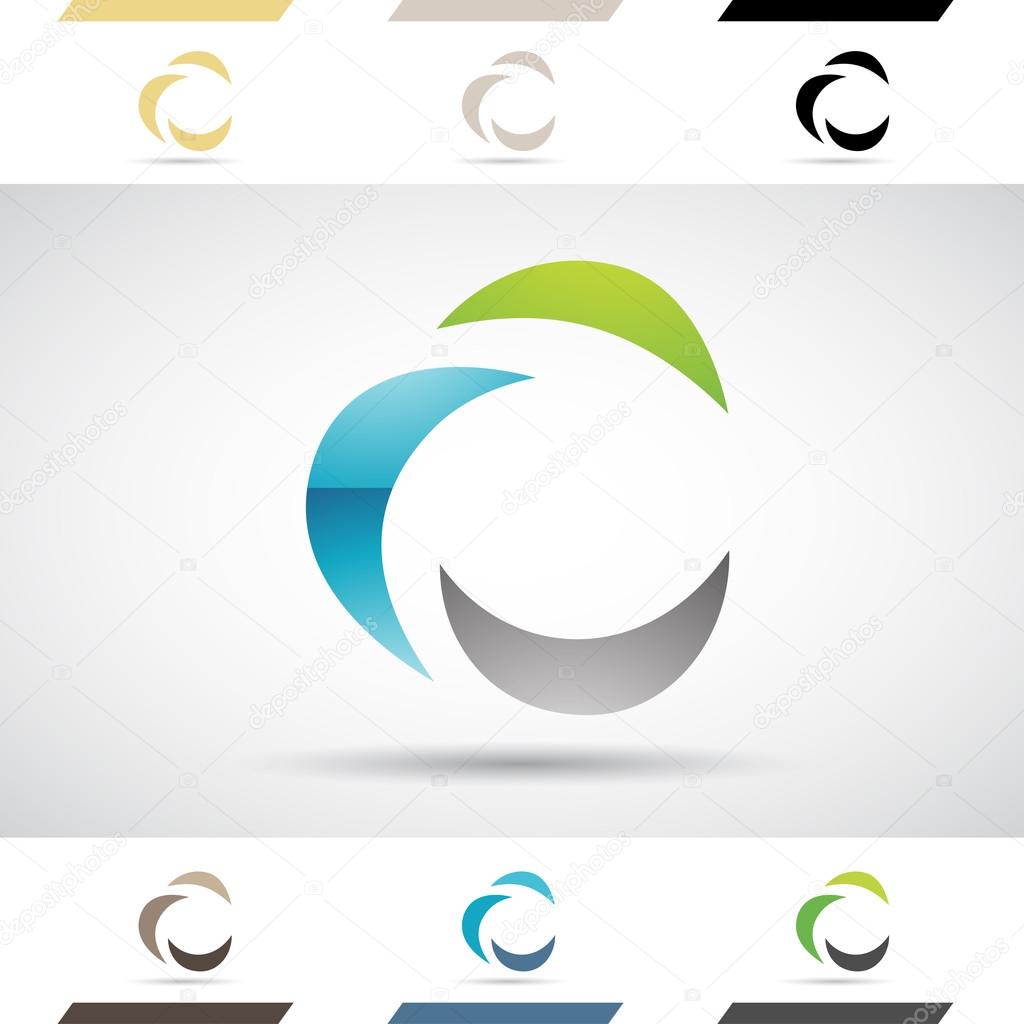 Design Concept of Colorful Stock Logos Icons and Shapes of Letter C, Vector Illustration