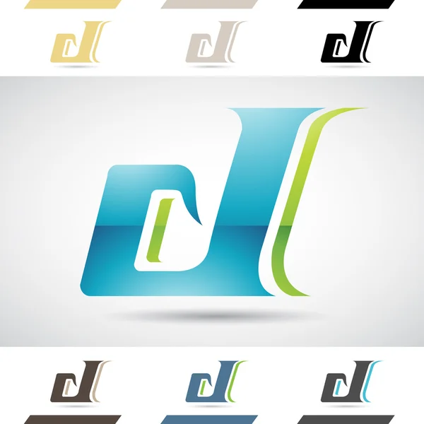 Logo Formas e iconos de la letra D — Vector de stock