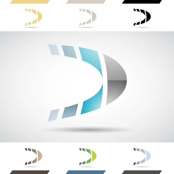 Logo Shapes and Icons of Letter D — Stock Vector