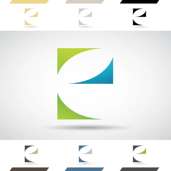 Logo Shapes en pictogrammen van brief E — Stockvector