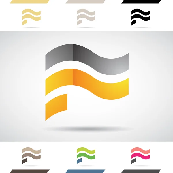 Kształty logo i ikony z literą F — Wektor stockowy
