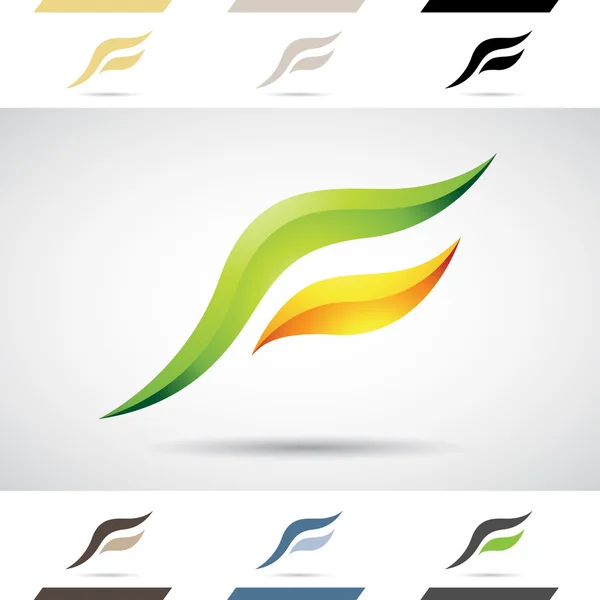 Logo Shapes and Icons of Letter F — Stock Vector
