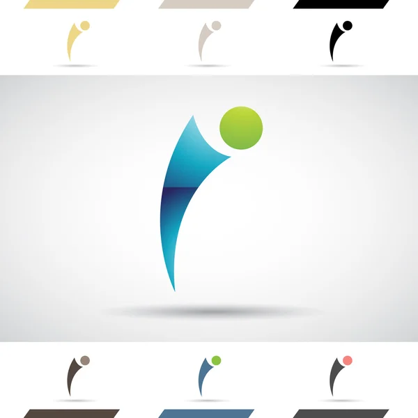 Kształty logo i ikony z litera I — Wektor stockowy