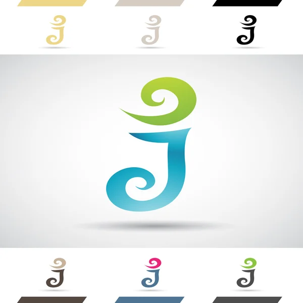 Logo Shapes and Icons of Letter J — Stock Vector