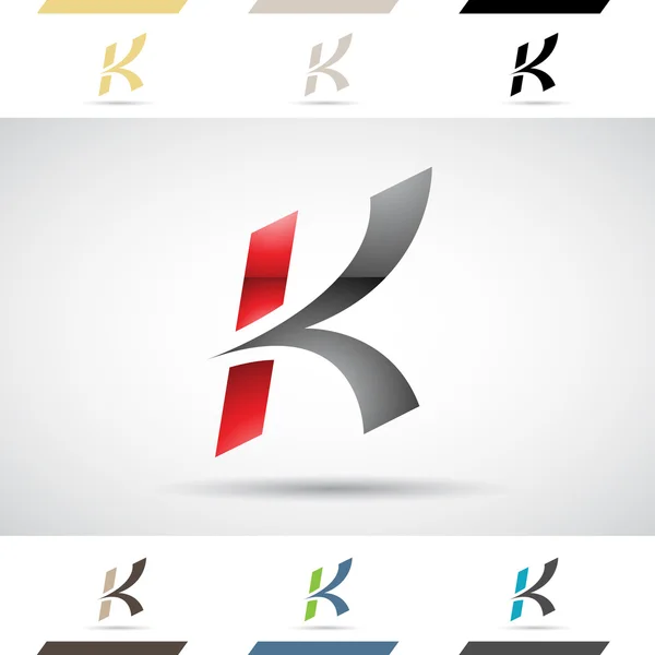 Logo Bentuk dan Ikon Huruf K - Stok Vektor