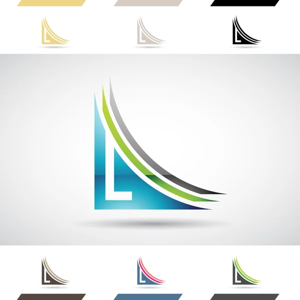 Formas do logotipo e ícones da letra L — Vetor de Stock