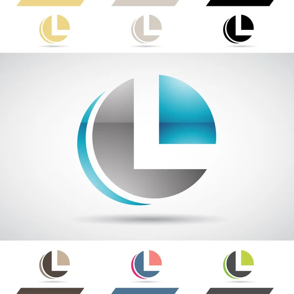 Formas do logotipo e ícones da letra L — Vetor de Stock