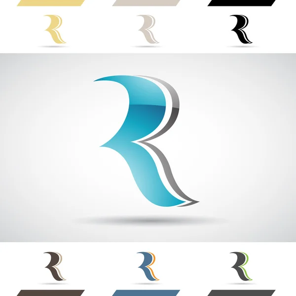 Logo Shapes and Icons of Letter R — Stock Vector