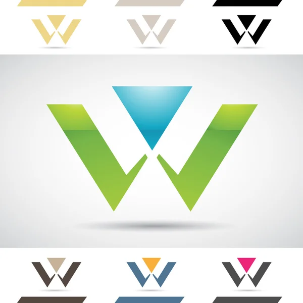 Logo Shapes and Icons of Letter W — Stock Vector