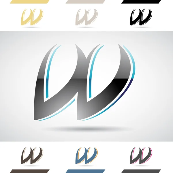 Logo Shapes en pictogrammen voor Letter W — Stockvector