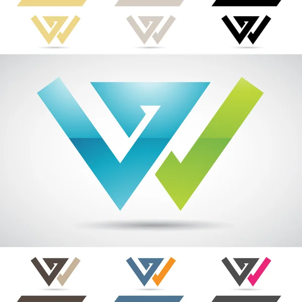 Logo Shapes and Icons of Letter W — Stock Vector