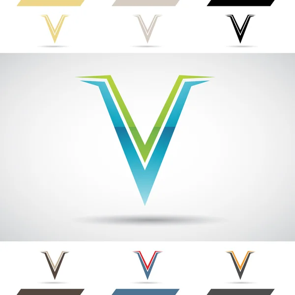 徽标的形状和字母 V 图标 — 图库矢量图片