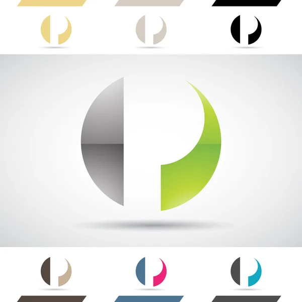 Formas do logotipo e ícones da letra P — Vetor de Stock